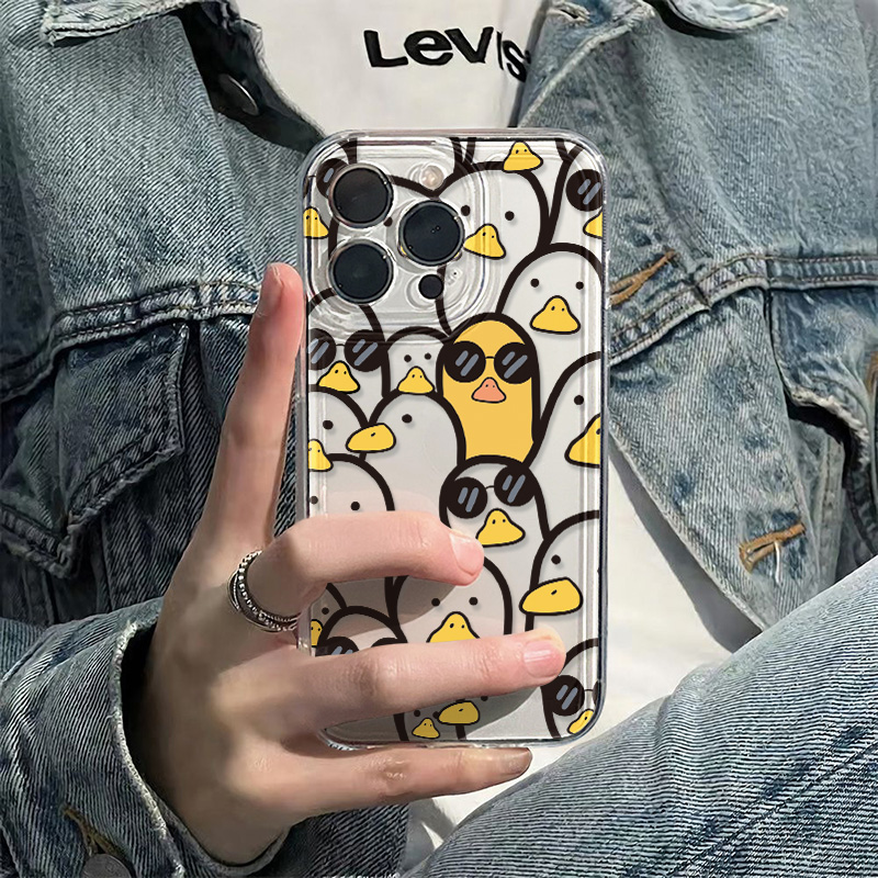 Apple Iphone 15 Pro Max - かわいい漫画のアヒル柄ケース 女の子向け iPhone 17 Pro Max