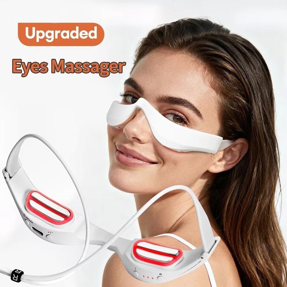 Light Therapy Glasses - 3Dアイマッサージャー 赤色光療法 目元マッサージ器 EMSアイマッサージャー 目の疲れ緩和 電動アイマッサージグラス