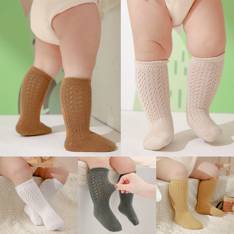 Baby Sock Oximeter - Bellbell Babys 女の子プリンセスニットメッシュソックス幼児キッズガールズロングチューブソックス 0-3T 夏ソフト幼児女の子ニーハイソックス