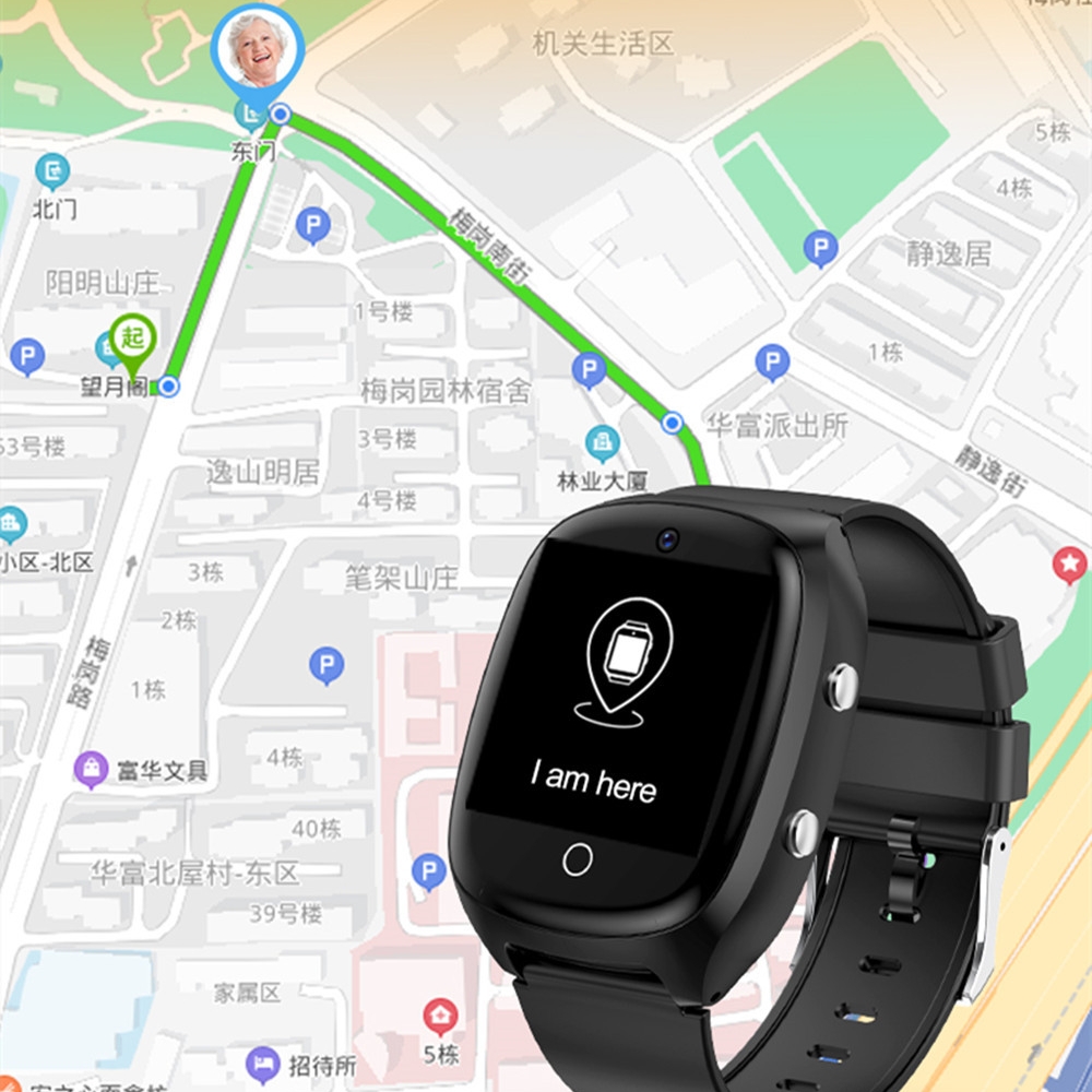 Fall Detection Watch - 高齢者向けスマートウォッチ、転倒検知機能付き、4G SIMカード対応、SOS緊急通報、GPS位置特定機能搭載 CT30